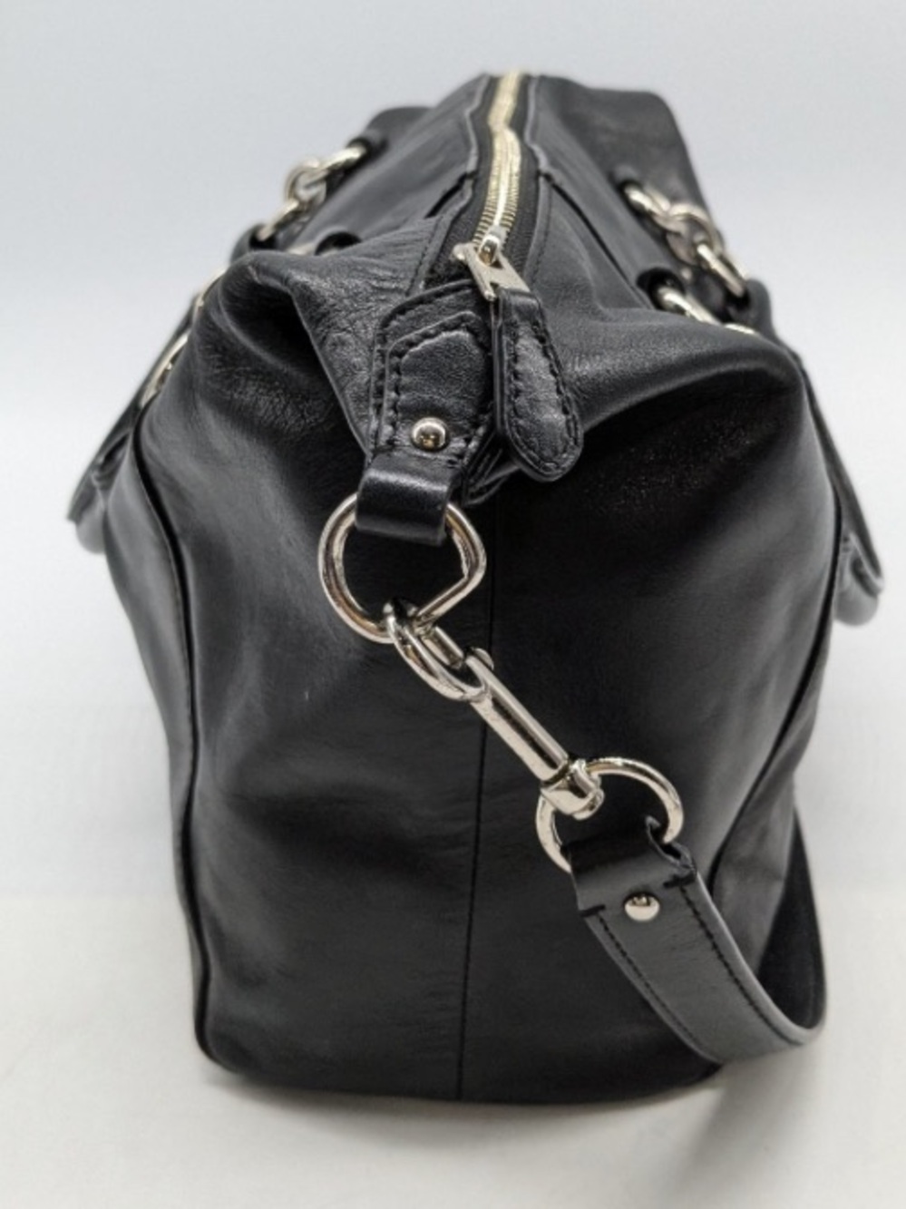 Colette Black Smooth Leather Satchel Purse - COA Authentication $428 Retail - Picture 4 of 9
